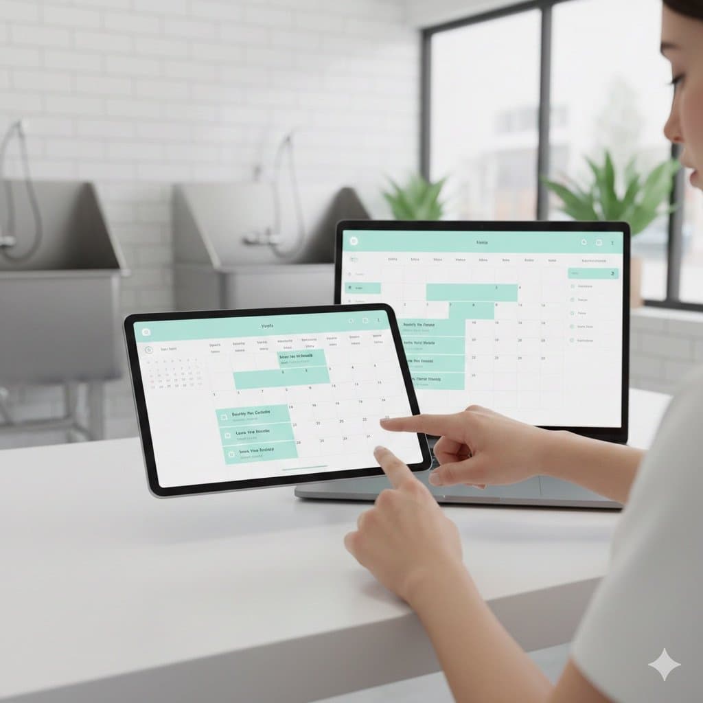 MoeGo Alternative FurBooker Dashboard auf dem Tablet